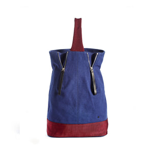 The Ashton Indigo/burgundy